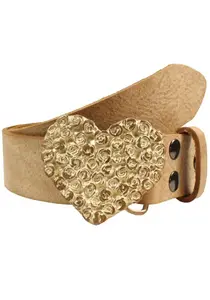 LIFEBURG by showroom Ремень кожаный 019°, со сменной застежкой, розовое сердце полностью розовый Rettungsring By Showroom 019°, коричневый