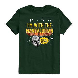 Футболка с принтом I'm with the Mandalorian для мальчиков 8-20 Star Wars, Forest Green