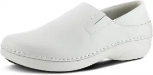 Женские профессиональные медицинские слипоны Spring Step Manila - женская обувь для униформы с круглым носком, закрытой пяткой и тисненой кожей - медицинские сабо для женщин, белый
