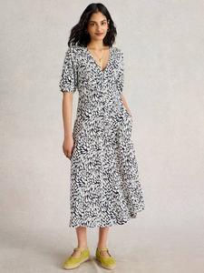 Платье Megan Abstract Heart из органического хлопкового микса White Stuff, Ivory/Multi