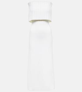 Платье миди из шерсти Risette с открытыми плечами Safiyaa, White Ivory