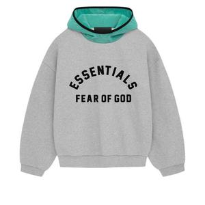 Толстовка nylon fleece 'light heather grey mint leaf' Fear Of God Essentials, серый