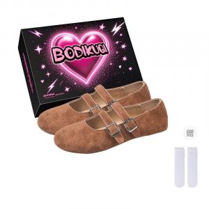 Boldi Kuki Коричневые женские балетки Мэри Джейн, цвет Brown