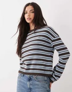 Вязаный джемпер в сине-коричневую полоску ASOS DESIGN