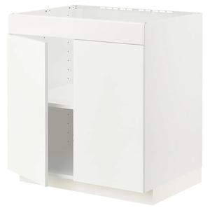 Напольный шкаф для варочной панели/2 двери METOD IKEA, 80x60x80 см, цвет white/vallstena white