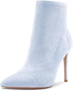 Женские ботильоны на высоком каблуке Castamere, без застежки, с заостренным носком, эластичные ботинки-стилет, классические базовые ботинки с каблуком 10 см, Light Blue