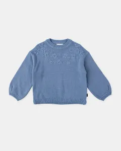 Вязаный детский джемпер синие цветы Tutto Piccolo