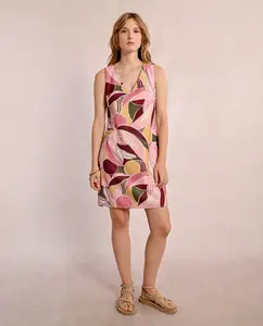 Платье без рукавов с принтом Molly Bracken, розовый