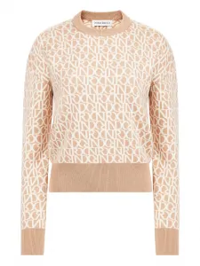 Шерстяной свитер с монограммой Nina Ricci, нейтральный