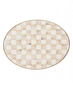 Овальное блюдо среднего размера с клеткой цвета мокко MacKenzie-Childs, мультколор