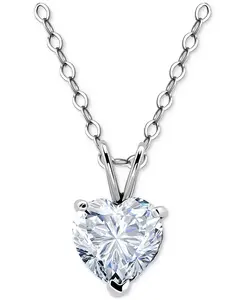 Ожерелье с подвеской в форме сердца из кубического циркония, желтое золото 18 карат, серебро 925 пробы (также из серебра 925 пробы), длина 16 дюймов + удлинитель 2 дюйма, эксклюзивно в Macy's Giani Bernini, silver