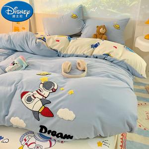 Disney Комплект постельного белья 1.5 м, простыня 200x230 см, мягкое, дышащее, для детей, цвет Wonderful Astronauts