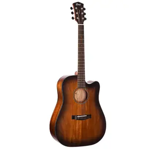 Акустическая электрогитара Cort Core-DC Mahogany Dreadnought Cutaway с кейсом, включенным в комплект, 2020-е годы - Open Pore Black Burst
