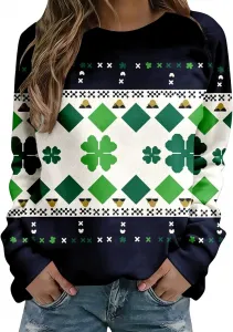 Женский худи St. Patrick's Day с длинным рукавом и 3D-принтом в виде ирландского трилистника