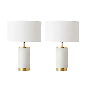 Настольная светодиодная лампа Arden Marble and Gold (43 см) в комплекте Brightech, белый