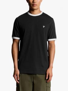 Футболка Ringer из хлопка Lyle & Scott, Jet Black/White