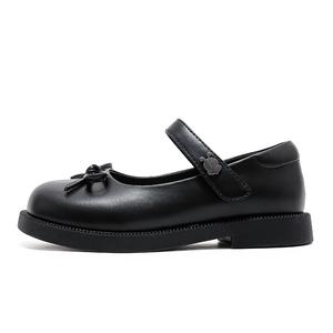 Детские кожаные туфли с низким верхом и поддержкой баланса BOBDOG, черный