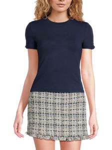 Футболка с рюшами на рукавах Дженнифер Walter Baker, темно-синий