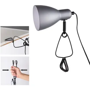 Настольная лампа näve MARA E14, 1 шт. Может быть закреплена в любом месте с помощью зажима; без лампы, 1xE14 макс. 18Вт Näve, Silber matt