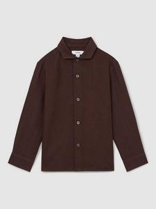 Детская рубашка Ruban из льна Reiss, Dark Brown