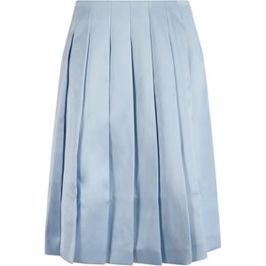 Сатиновая миди-юбка Self portrait Self-portrait, светло-голубой