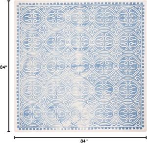 Ковер SAFAVIEH, 214 x 214 см, Dip Dye Collection, Blue & Ivory, ручной работы из шерсти, идеален для помещений с высокой проходимостью в гостиной, спальне (DDY211M)