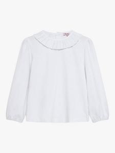 Детская блузка Lottie с плиссированным воротником из джерси Trotters, White