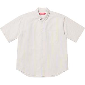 Свободная оксфордская рубашка с коротким рукавом Supreme, коричневый