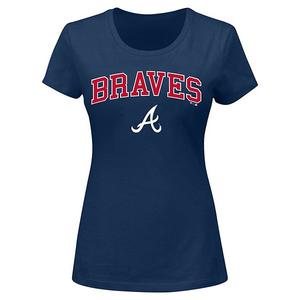 Футболка Atlanta Braves с логотипом в виде арки, plus size, темно-синяя Profile