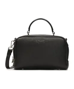 Черная кожаная сумка-чемодан с двумя отделениями Kazar, черный