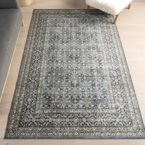 Ковер Quintessa Medallion Spill Proof Area Rug nuLOOM, 152x244 см, сланцево-синий