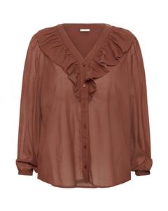 Блуза KAFFE CURVE Lana, каштаново-коричневый