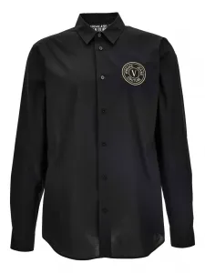 Рубашка с вышитым логотипом Versace Jeans Couture, черный