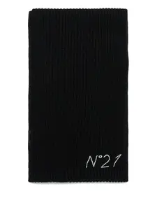 Шарф с вышитым логотипом Nº21 Kids, черный