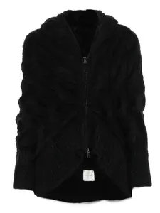 Кардиган фактурной вязки с капюшоном YEHUAFAN