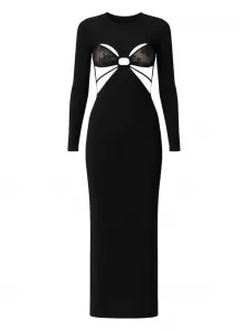 Платье Dhemi с кружевными вырезами Amazuìn, черный