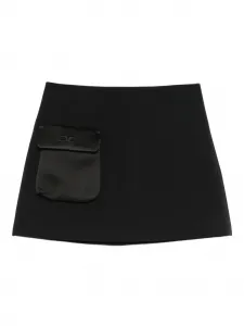 Мини-юбка с атласными карманами Elisabetta Franchi Kids, черный