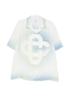 Рубашка с кубинским воротником и графическим принтом в горох Casablanca, белый