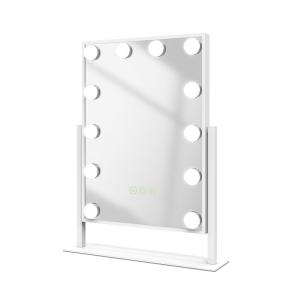 Зеркало косметическое прямоугольное с подсветкой белое Emke, белый