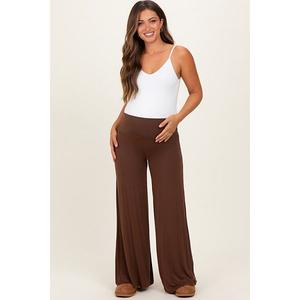 Брюки для отдыха с широкими штанинами и поясом на резинке для беременных Pinkblush, Brown