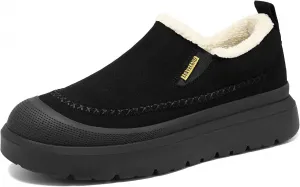 Мужские зимние ботинки на платформе, коричневые с короткой посадкой, теплые и удобные, с меховой подкладкой, для дома и улицы ZPLMIDE, черный