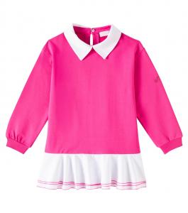 Платье из смесовой хлопковой ткани Monnalisa, Ciclamino + Bianco