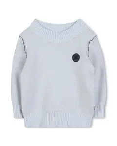 Голубой детский джемпер с пуговицами на плече BOSS Kidswear