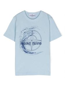 Stone Island Junior футболка с логотипом, синий