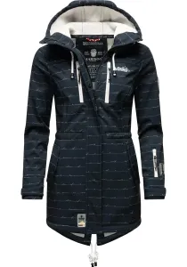 Функциональное пальто Marikoo "Zimtzicke", спортивная парка из софтшелла с капюшоном, синий