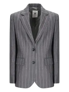 Жакет в тонкую полоску PT Torino, серый