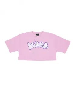 Укороченная футболка с розовым логотипом и стразами Disclaimer, розовый