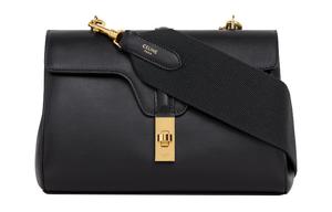 CELINE 16 Soft Cow Leather Crossbody Bag, Shoulder Bag Women's Black