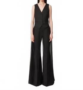 Черные расклешенные брюки из габардина из верджинской шерсти Nina Ricci