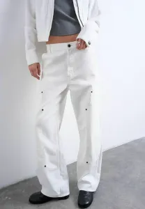 Джинсы tssimone средней посадки, обычные рабочие джинсы Topshop, Ecru